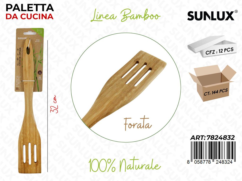 Paletta da Cucina Forata in Bamboo 32CM