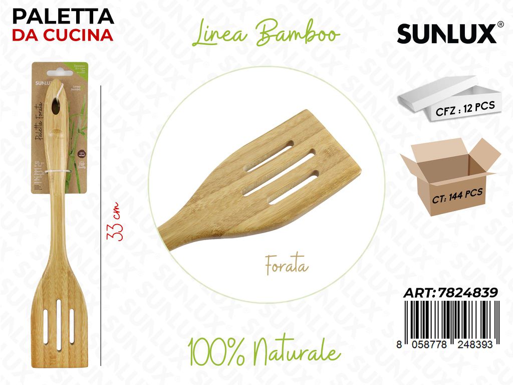 Paletta da Cucina Forata in Bamboo 33CM