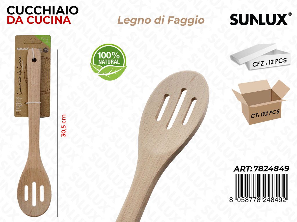 Cucchiaio Forato Legno Faggio 30.5CM