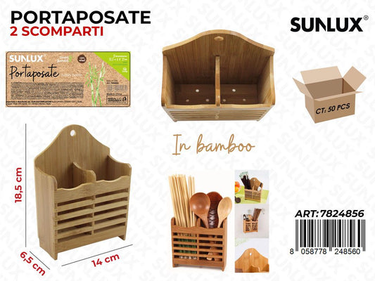 Portaposate in Bamboo 2SCOMP. 14*18.5*6.5CM