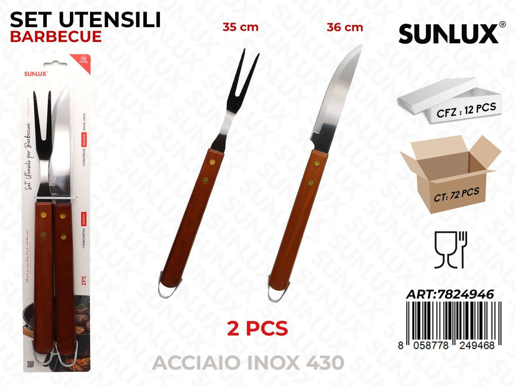 Sunlux Set Utensili Bbq Acc. 430 2PCS Ass.