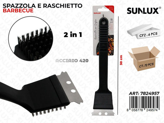 Sunlux Raschietto Griglia Bbq 2IN1 Acc. 420 30CM