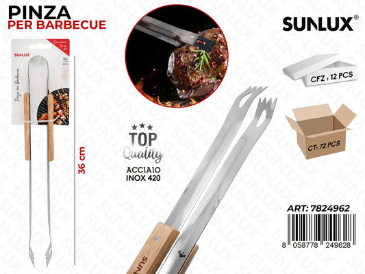 Sunlux Pinza per Bbq Acciaio 420 36CM