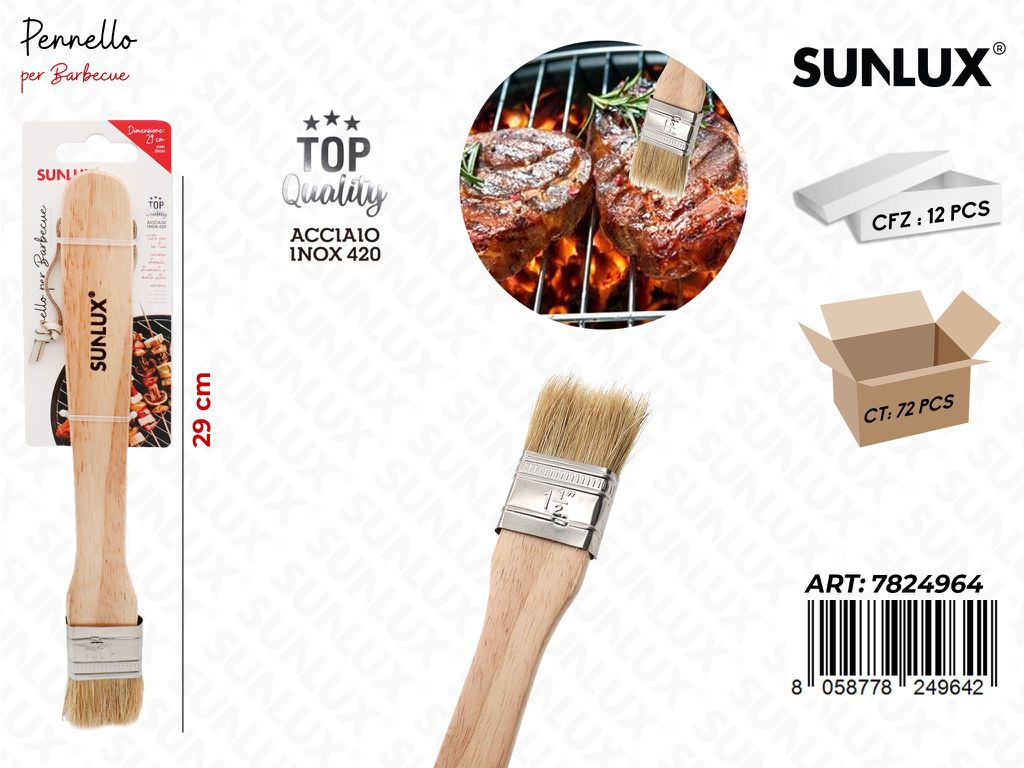 Sunlux Pennello per Bbq Acciaio 420 29CM