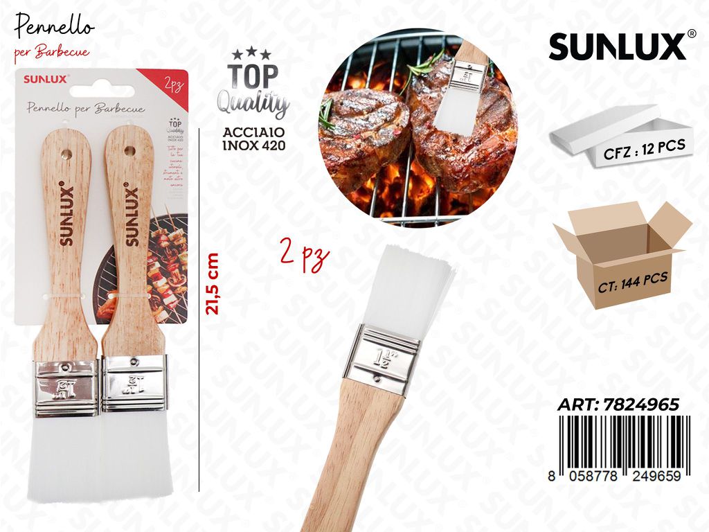 Sunlux Pennello per Bbq Acc. 420 2PCS 21.5CM