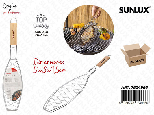 Sunlux Griglia per Bbq Acciaio 420 51*31*11.5CM