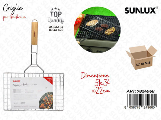 Sunlux Griglia per Bbq Acciaio 420 51*34*22CM
