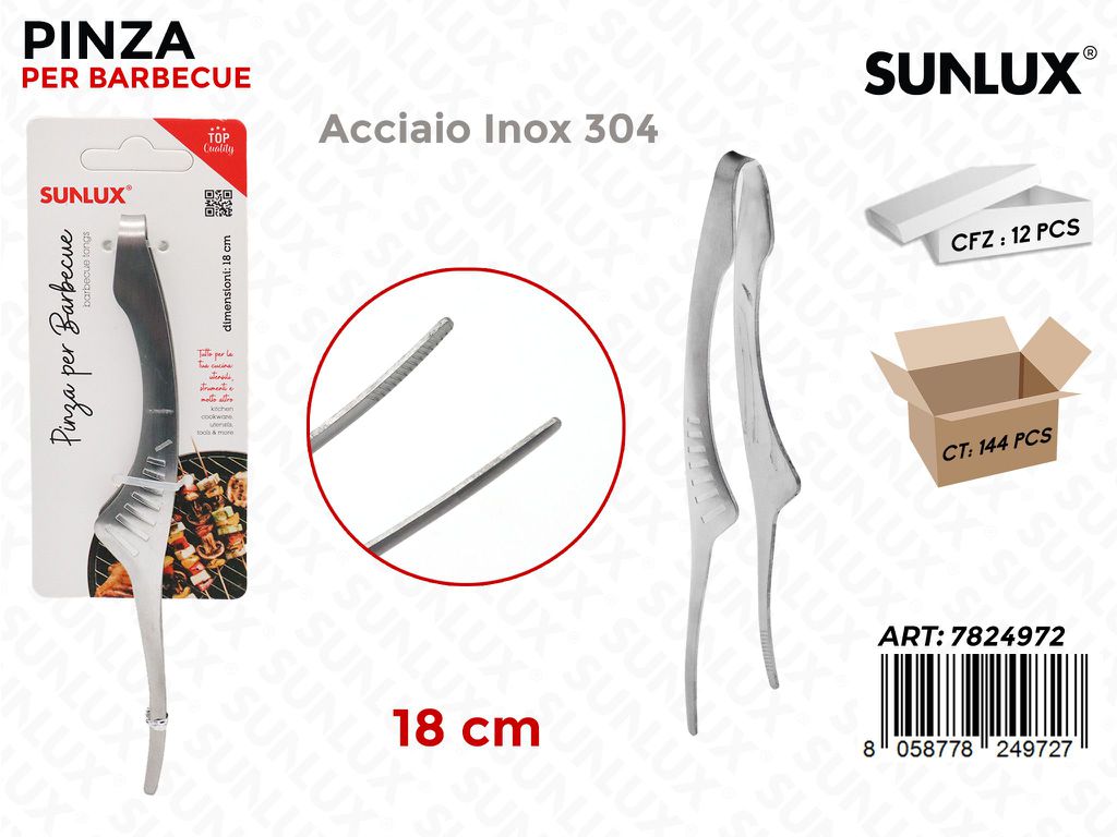 Sunlux Pinza per Barbecue Acc.inox 18CM