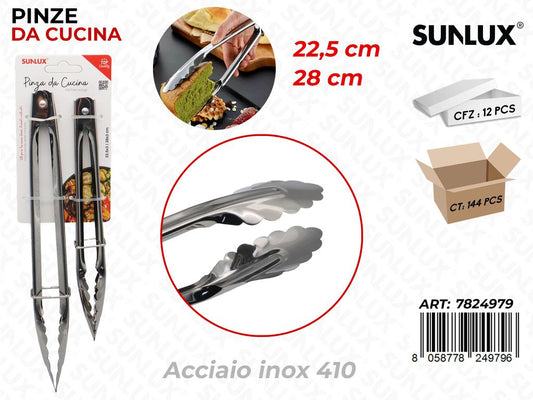 Sunlux Pinze da Cucina Acc. Inox 410 Mis Ass.