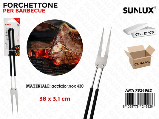 Sunlux Forchettone per Bbq Acciaio 430 38*3.1CM
