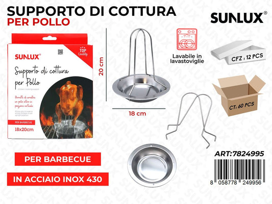 Sunlux Supporto Cottura Pollo Inox 430 18*20CM