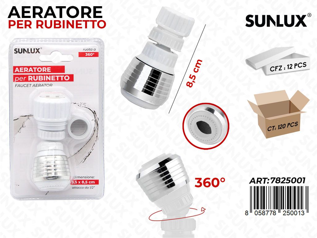 Sunlux Aeratore per Rubinetto 3.5*8.5CM / Pz da 12