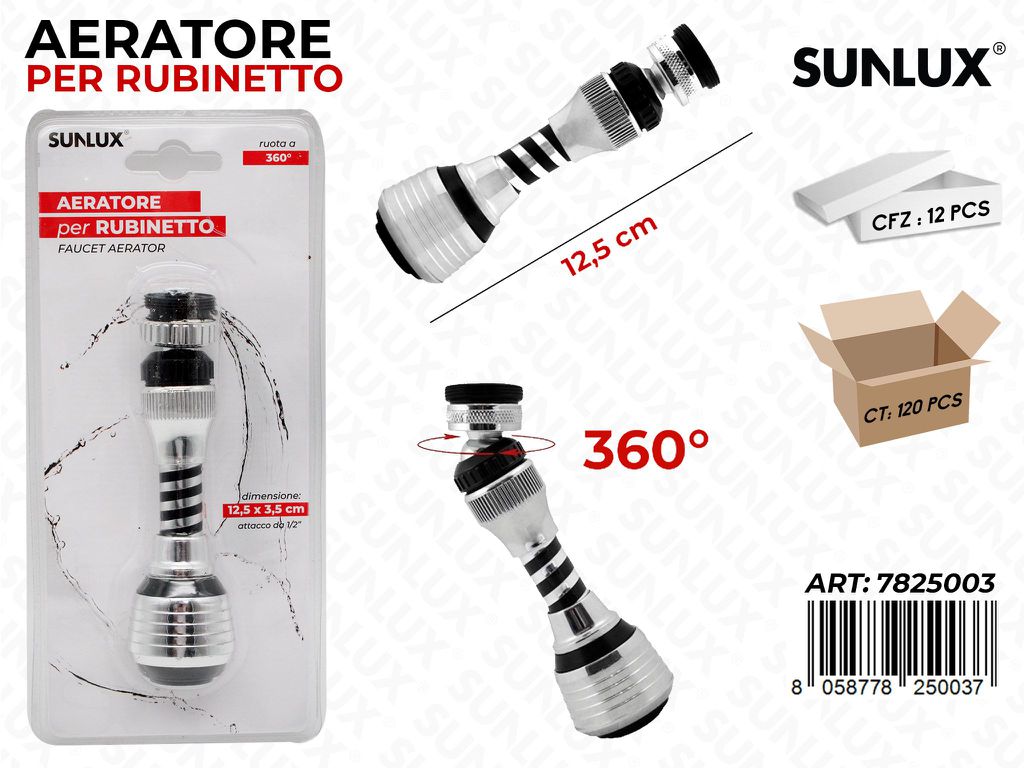 Sunlux Aeratore per Rubinetto 12.5CM