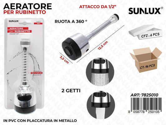 Sunlux Aeratore Rubinetto 2 Getti 3.5*12.5CM