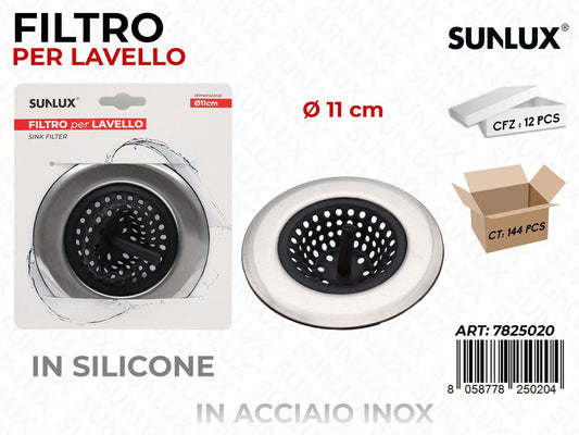 Sunlux Filtro per Lavello Silic. D.11CM