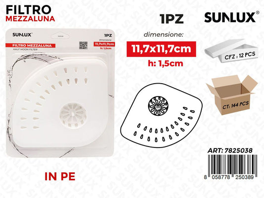 Sunlux Filtro Mezzaluna Pe 11.7*11.7*1.5CM