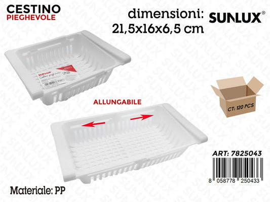 Sunlux Cestino Pieghevole in Pp 21.5*16*6.5CM