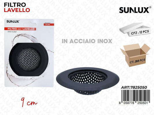 Sunlux Filtro per Lavello Acc. Inox 9CM