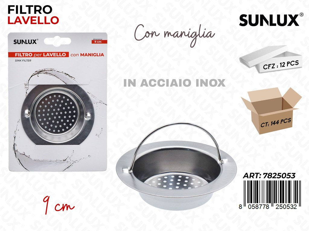 Sunlux Filtro per Lavello Acc. Inox 9CM