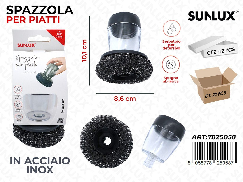 Sunlux Spazzola per Piatti c/Serbatoio Acc.inox 8.6*10.1