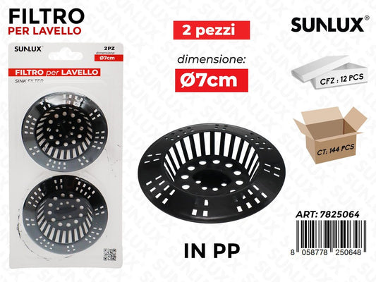 Sunlux Filtro Lavello in Pp 2PCS 7CM