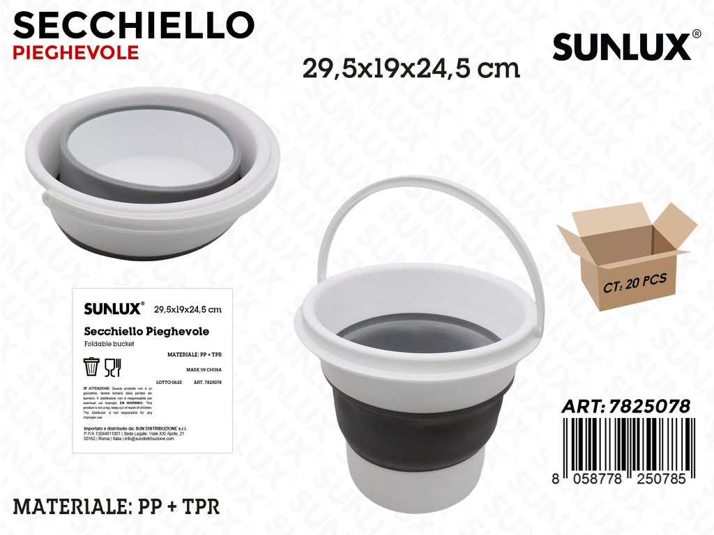 Sunlux Secchiello Pieghevole Plast. 29.5*19*24.5CM