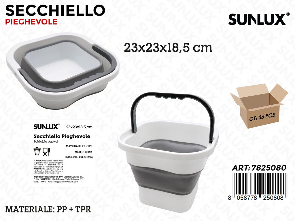 Sunlux Secchiello Pieghevole Plast. 23*23*18.5CM