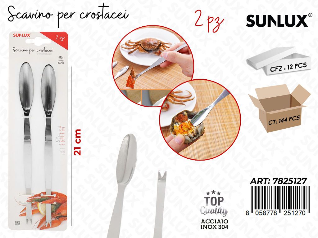 Sunlux Scavino per Crostacei Acciaio 304 21CM