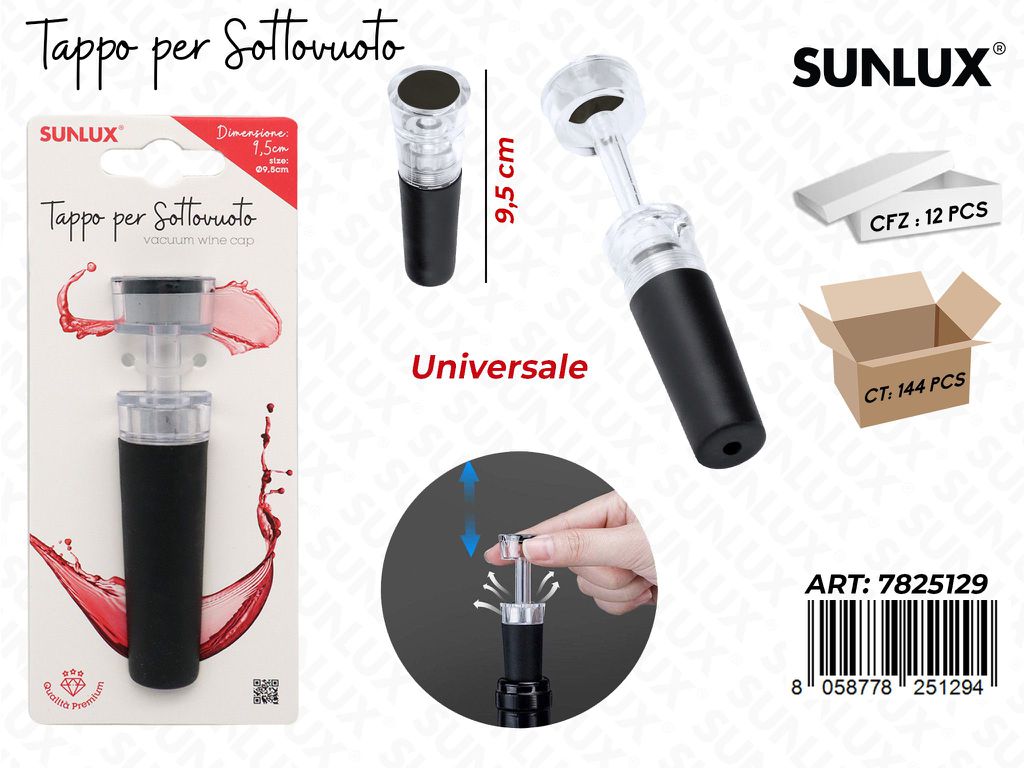 Sunlux Tappo Sottovuoto per Vino 9.5CM