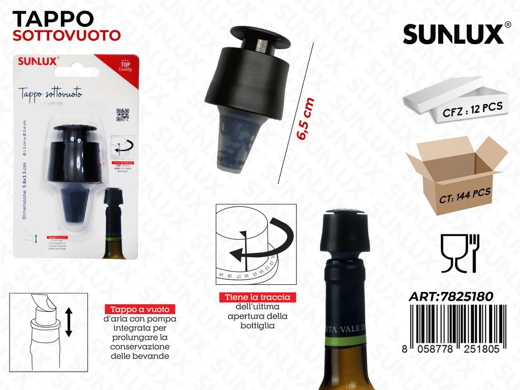 Sunlux Tappo Sottovuoto 6.5CM