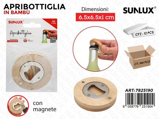 Sunlux Apribottiglia Bamboo 6.5*6.5*1CM