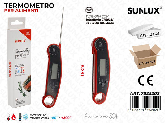 Sunlux Termometro per Alimenti Acc. 304 16CM