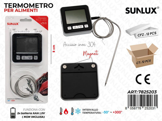 Sunlux Termometro Timer Alimenti Acc. 304 8CM