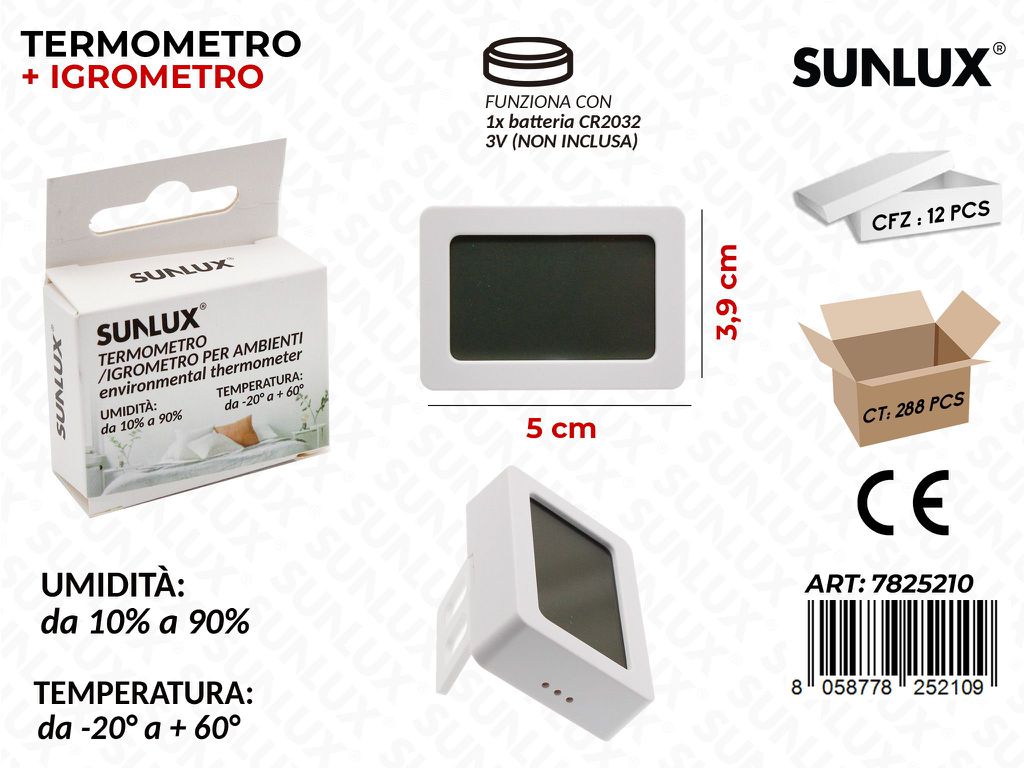 Sunlux Termometro-igrometro per Ambiente 5*3.9CM