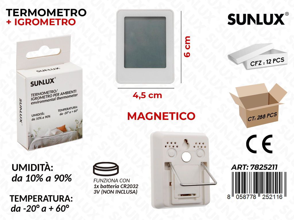 Sunlux Termometro-igrometro per Ambiente 4.5*6CM