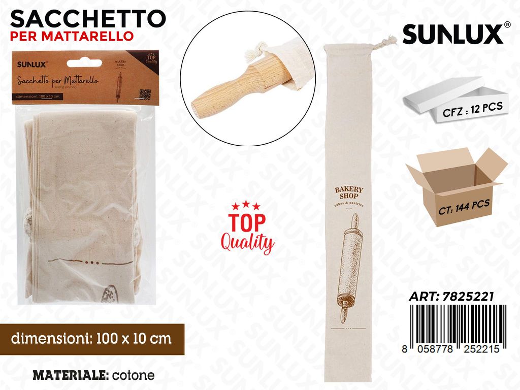 Sunlux Sacchetto Mattarello Cotone 100*10CM