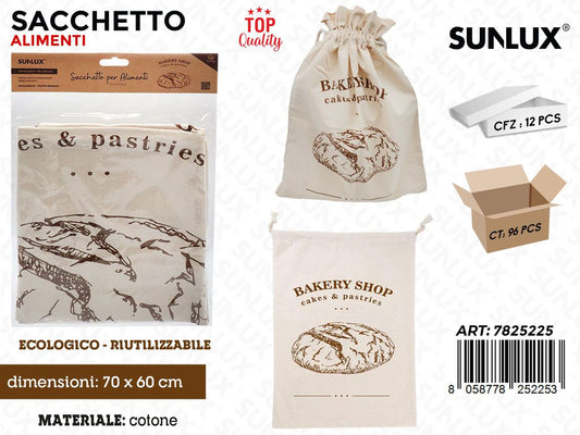 Sunlux Sacchetto per Alimenti Cotone 70*60CM