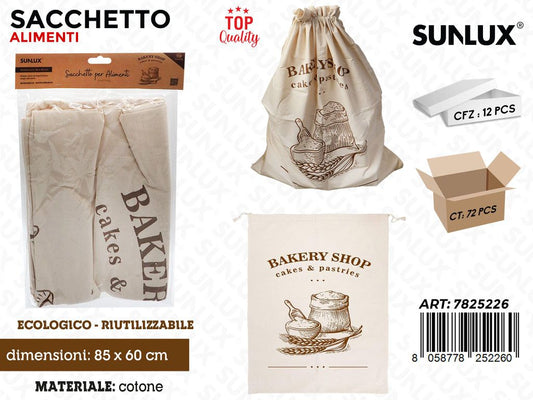 Sunlux Sacchetto per Alimenti Cotone 85*60CM