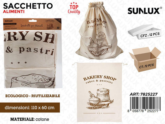 Sunlux Sacchetto Alimenti Cotone 110*60CM
