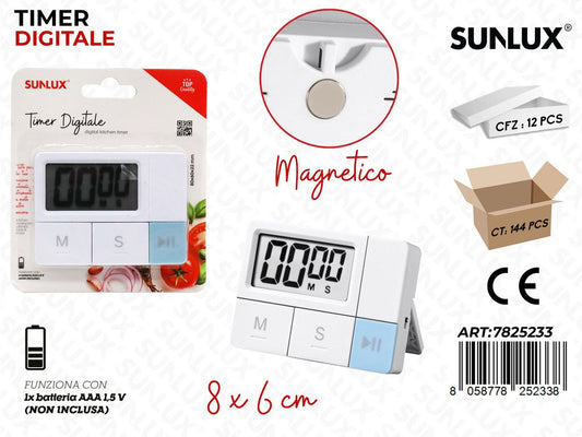 Sunlux Timer Digitale c/Calamita 8*6CM