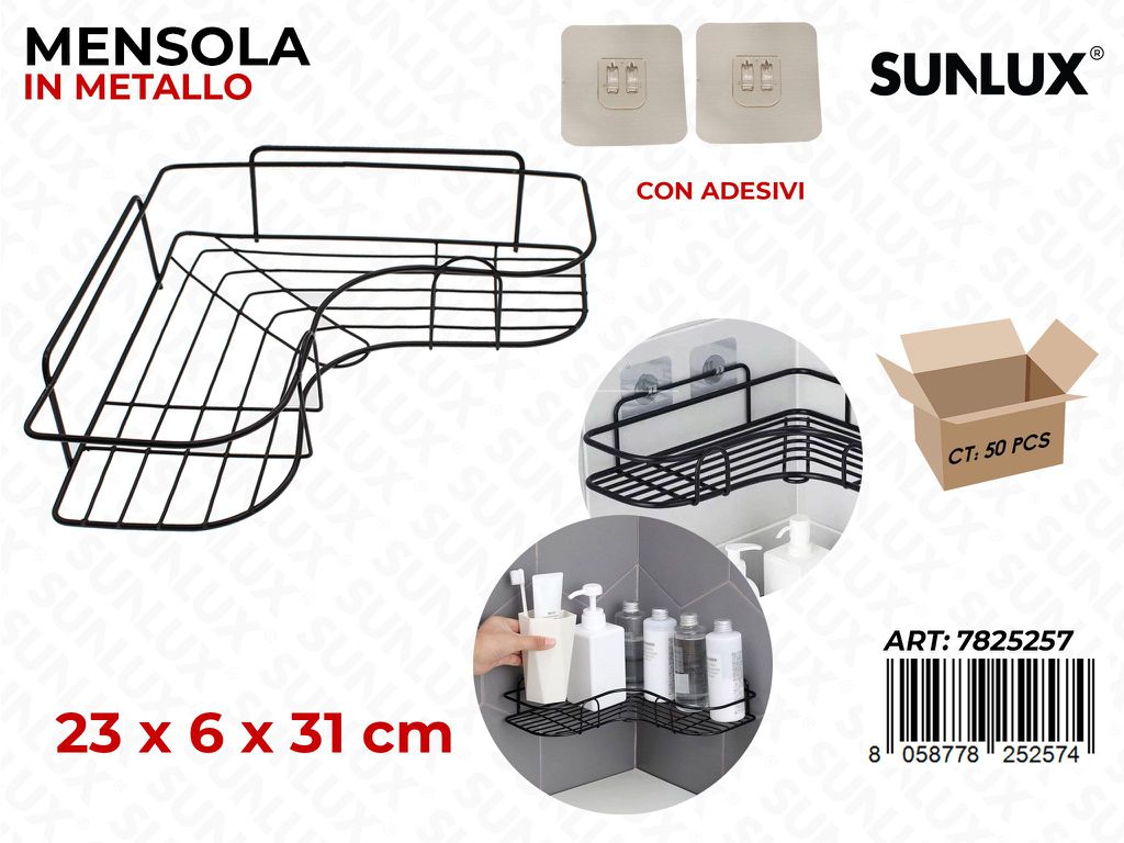 Sunlux Mensola in Metallo c/ Adv 23*6*31CM