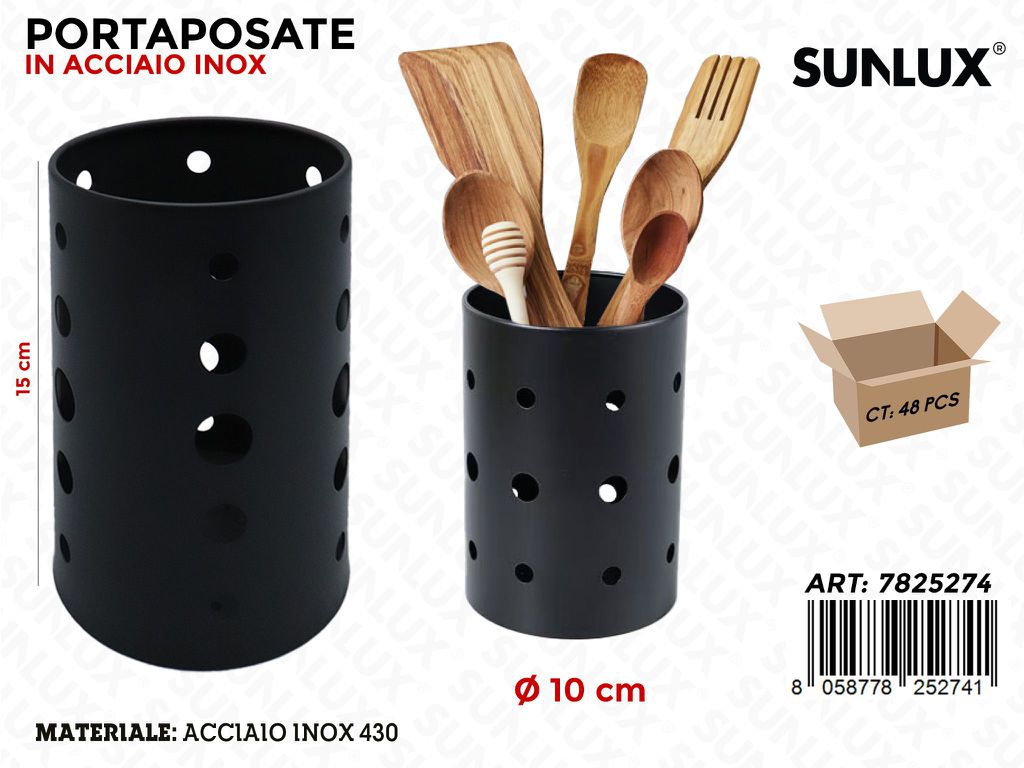 Sunlux Portaposate Acc. Inox D.10*15CM