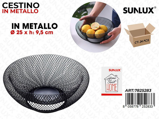 Sunlux Cestino Frutta in Metallo 25*9.5CM