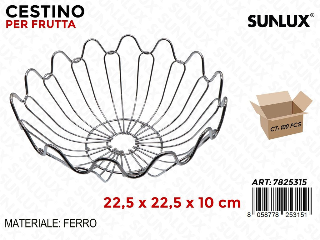 Sunlux Cestino Frutta in Ferro 22.5*22.5*10CM