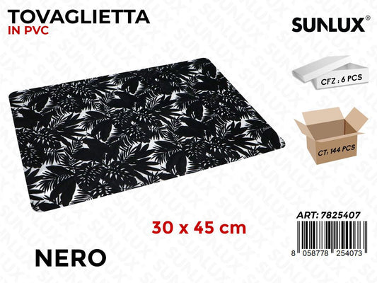 Sunlux Tovaglietta in Pvc Nero 30*45CM