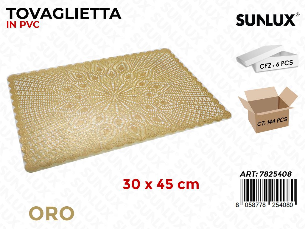Sunlux Tovaglietta in Pvc Oro 30*45CM