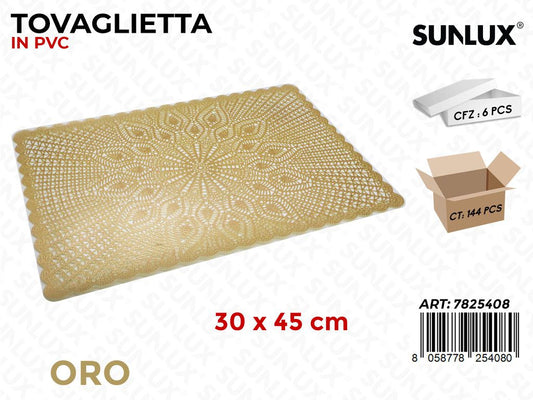 Sunlux Tovaglietta in Pvc Oro 30*45CM