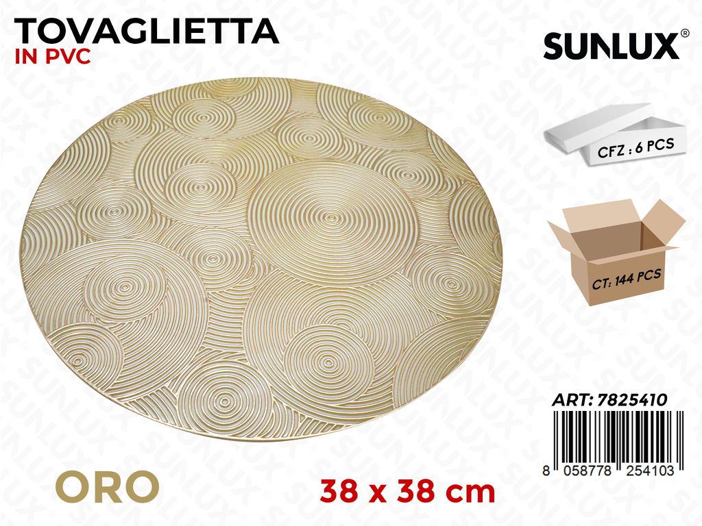 Sunlux Tovaglietta in Pvc Oro 38*38CM