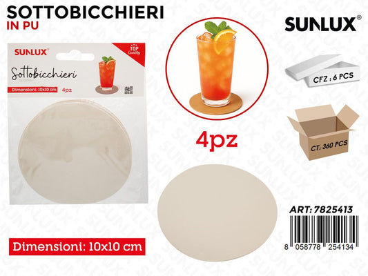 Sunlux Sottobicchieri Beige 10*10CM 4PCS