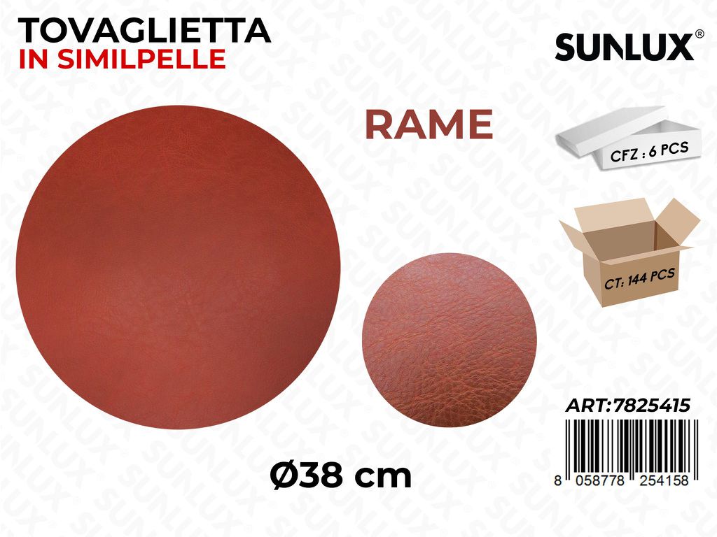 Sunlux Tovaglietta in S/Pelle Rame D.38CM